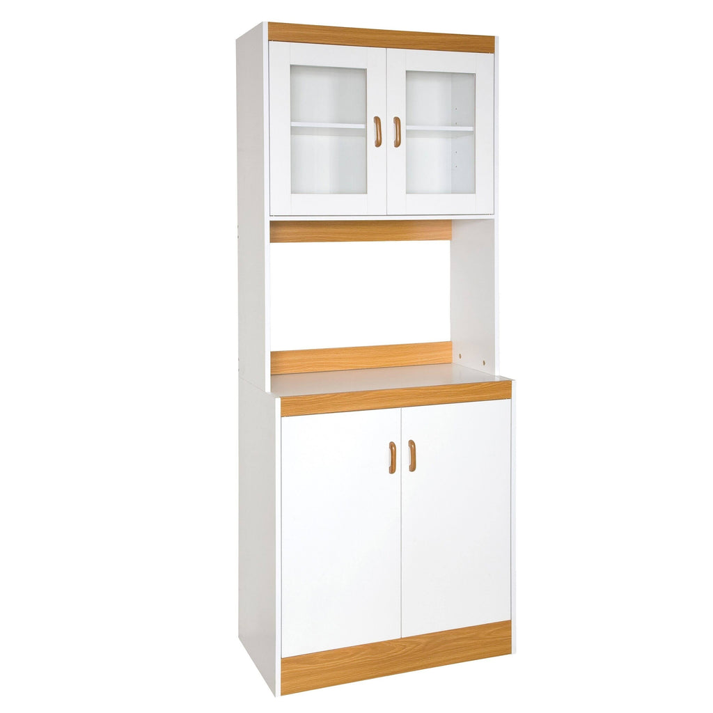 White Kitchen Cabinet with Glass Doors A131837