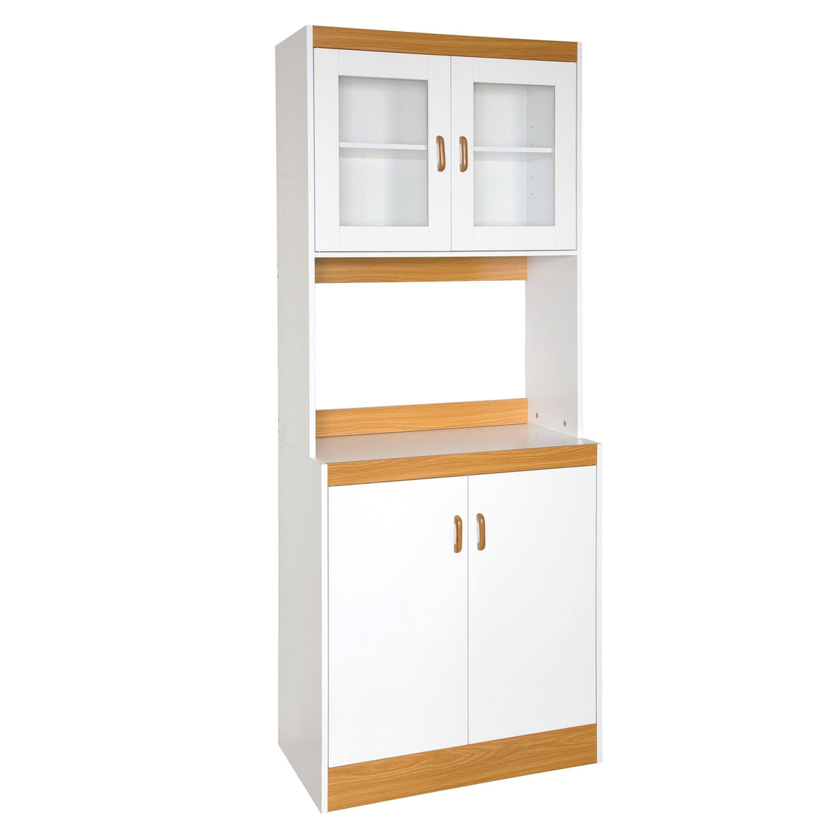 White Kitchen Cabinet with Glass Doors A131837