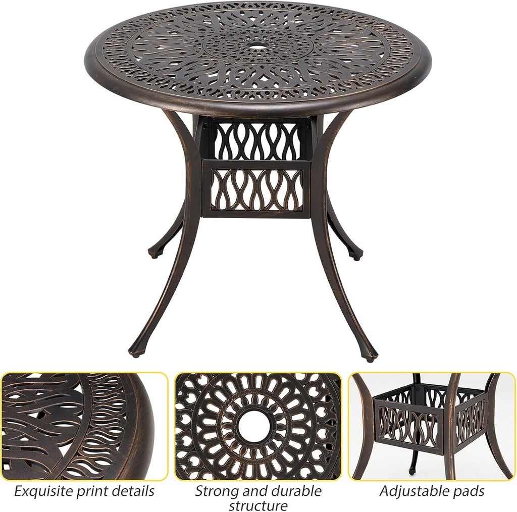 35.4 Cast Aluminum Patio Bistro Table A366848