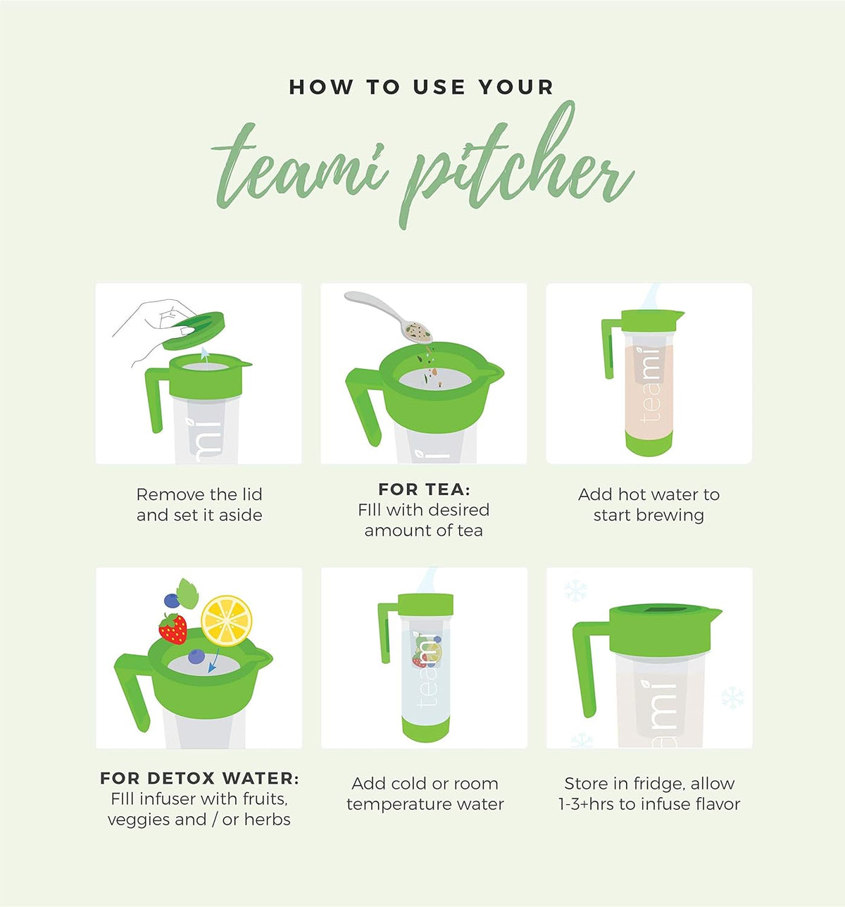 Green 60 Ounces Tea Pitcher with Lid I49840