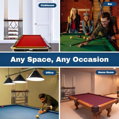 Wall Mount Cue Rack Solid Hardwood Q580759