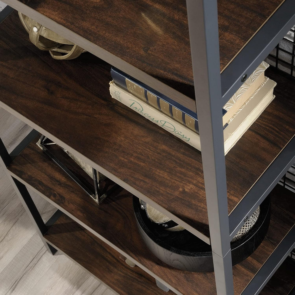 4-Shelf Metal & Wood Bookcase Q9641
