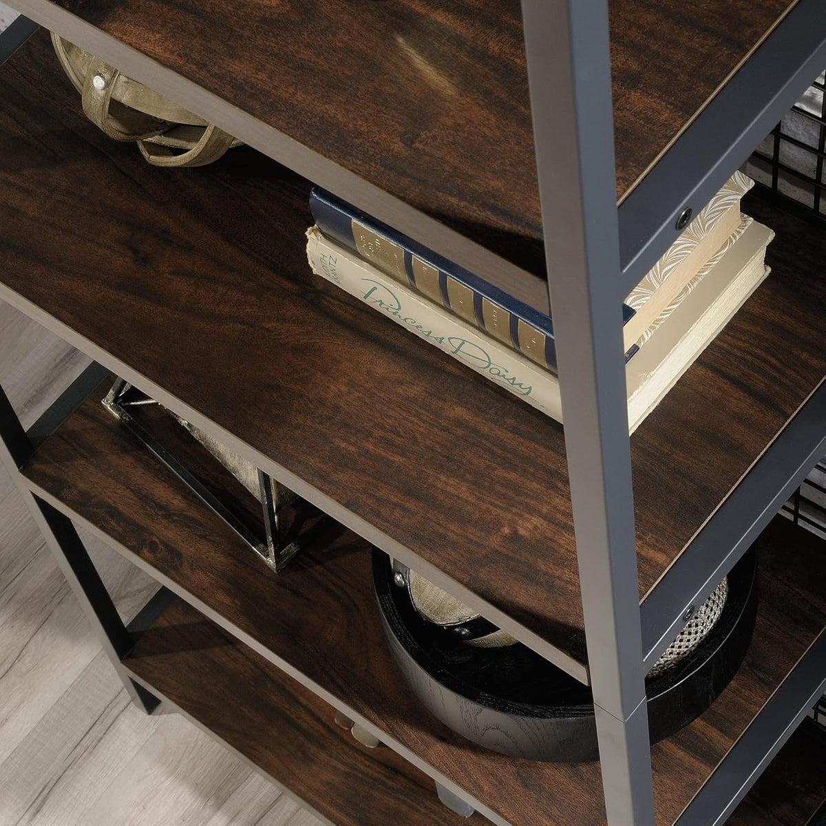 4-Shelf Metal & Wood Bookcase Q9641