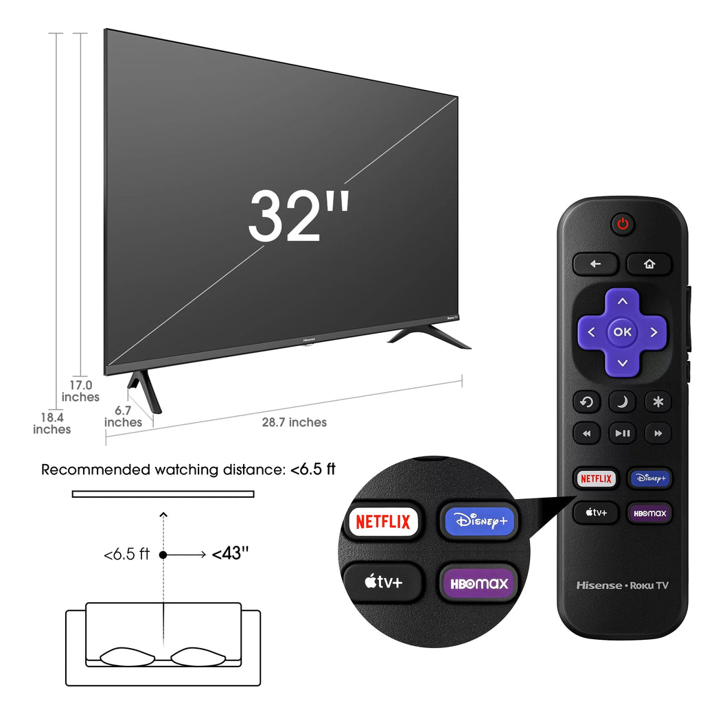 32 Class 720P HD LED LCD Smart TV H7112