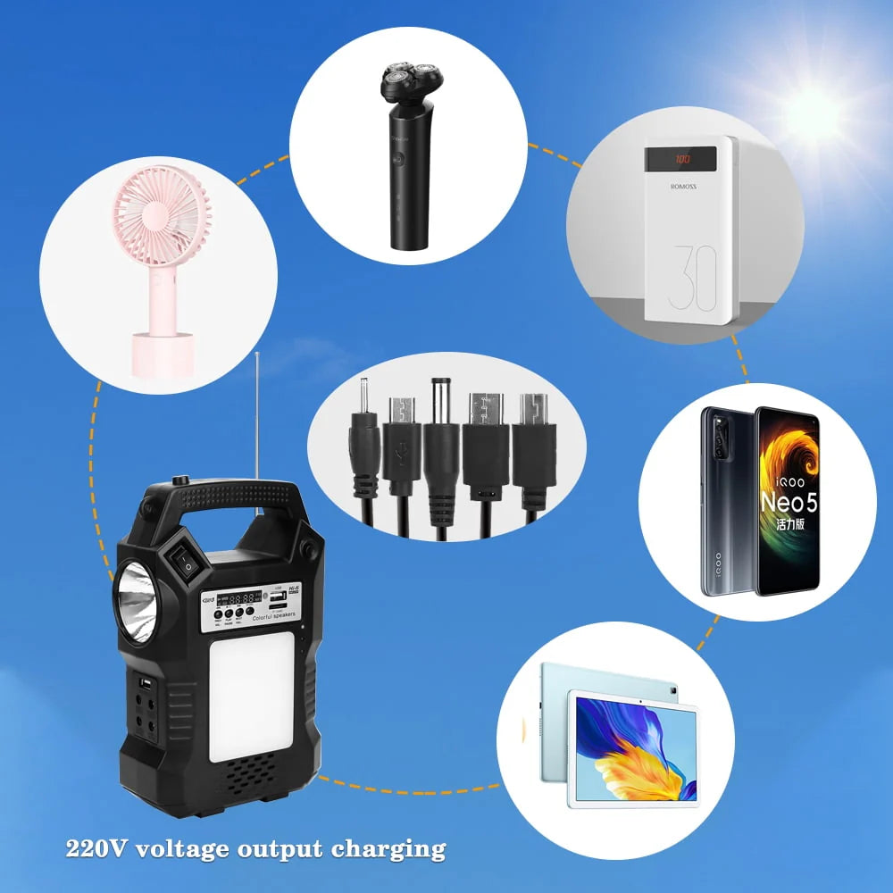 Portable Power Station with LED Display, Flashlights & 3 Camp Lamps E820