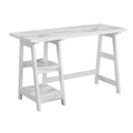 White Trestle Desk with Shelves U6192