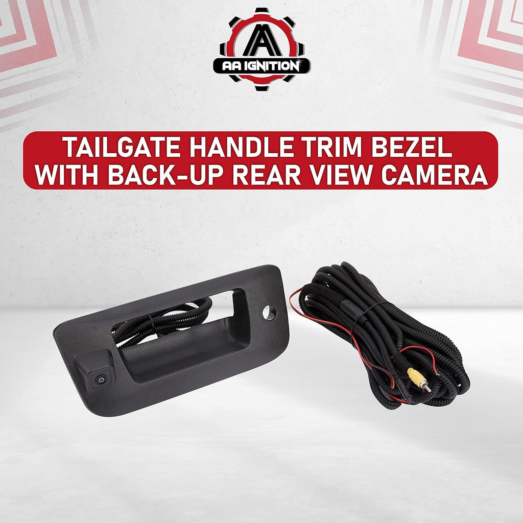 Replacement Tailgate Handle Trim Bezel with Backup Rear View Camera, Black, Pack of 2 C804940