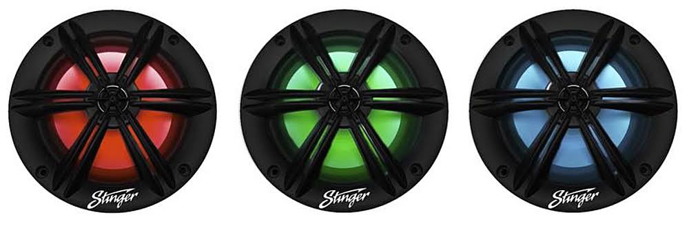 6.5x22 Marine Coaxial Speakers with RGB LEDs Black H878