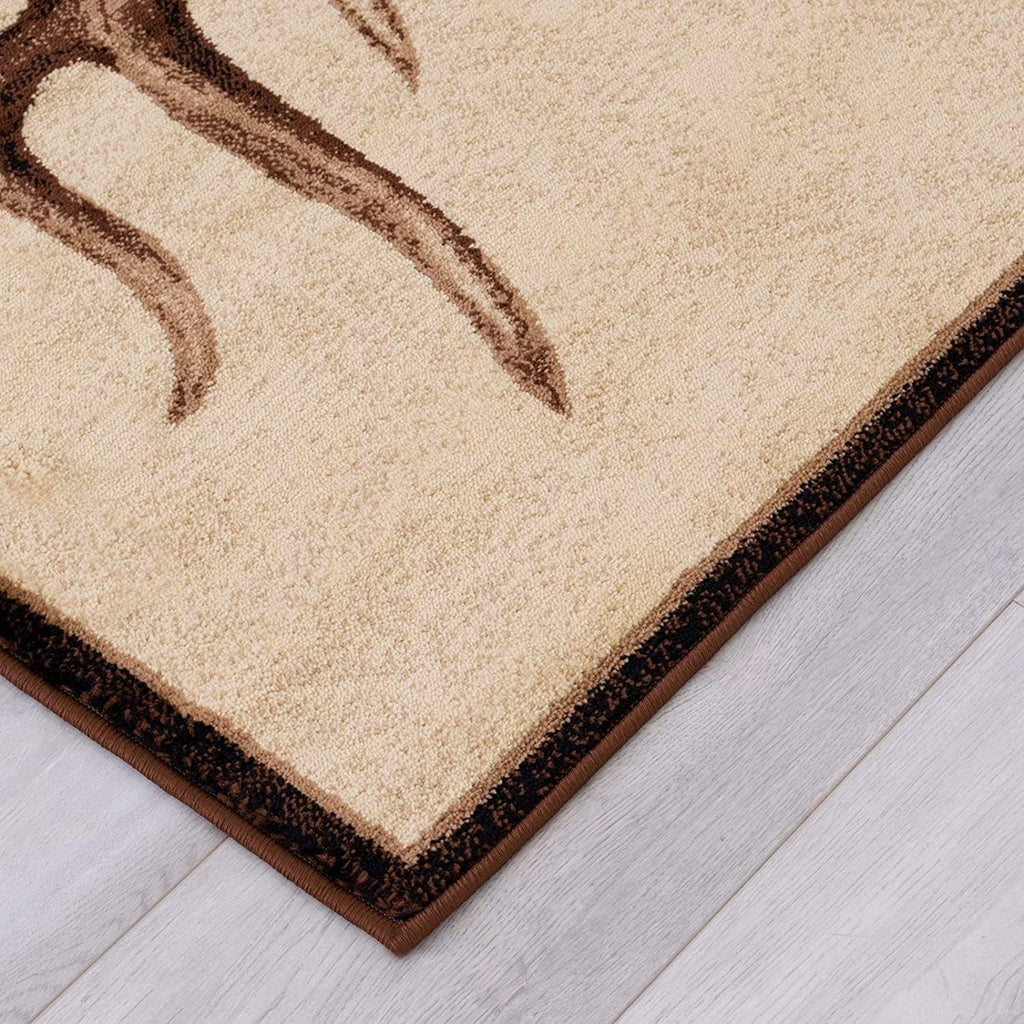 Elk Deer Pine Trees Area Rug 5' 3" X 7' 5" O8700