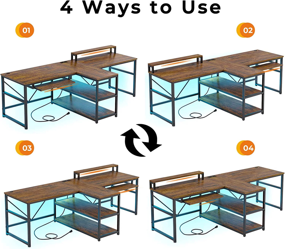 94.5" Home Office Computer Gaming Desk with Storage S233