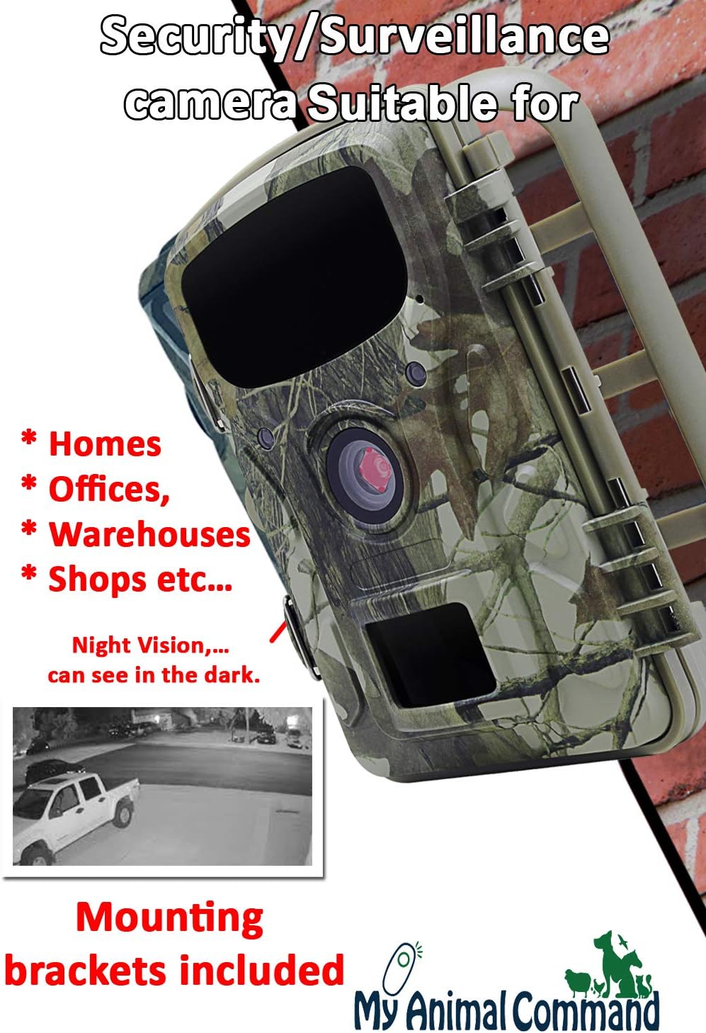 Solar Trail Camera 16MP 1080p Night Vision Motion Activated IP66 Waterproof L590