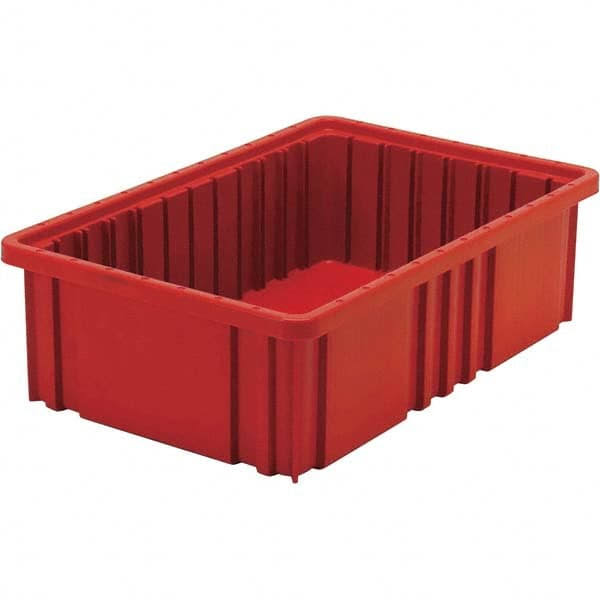 Red Polypropylene Dividable Container, Stacking, 40 lb Load Capacity Q41001
