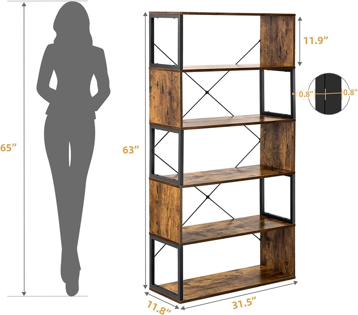 5-Tier Bookshelf Storage Rack Z458882