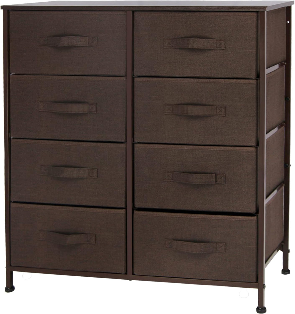 Rustic Brown Fabric 4 Drawer Storage Dresser Y183883