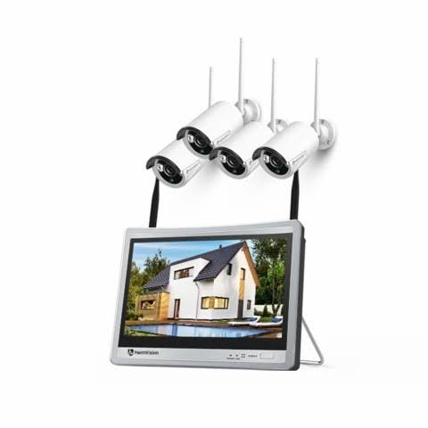 1080p Wireless Security Camera System with 12 inch LCD Monitor M1759