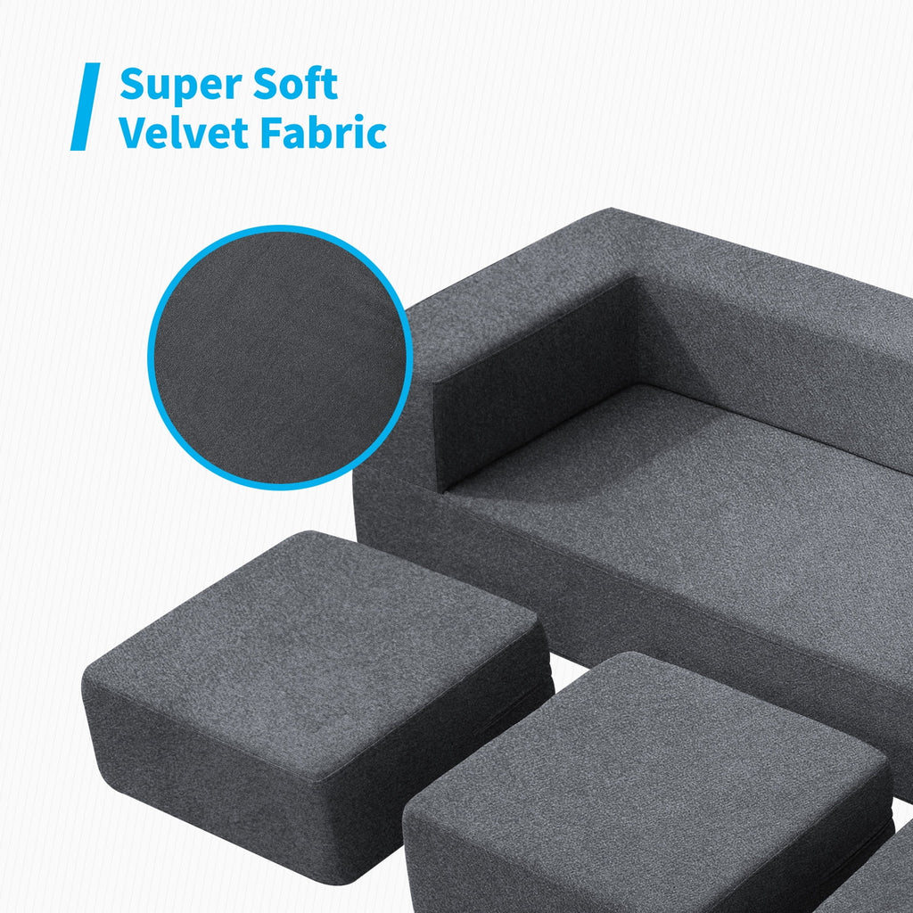 Dark Grey Convertible Sofa Bed P729
