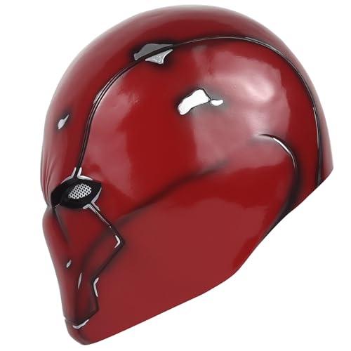 Metallic Effect Red Hood Mask Deluxe Cosplay Prop Y22071