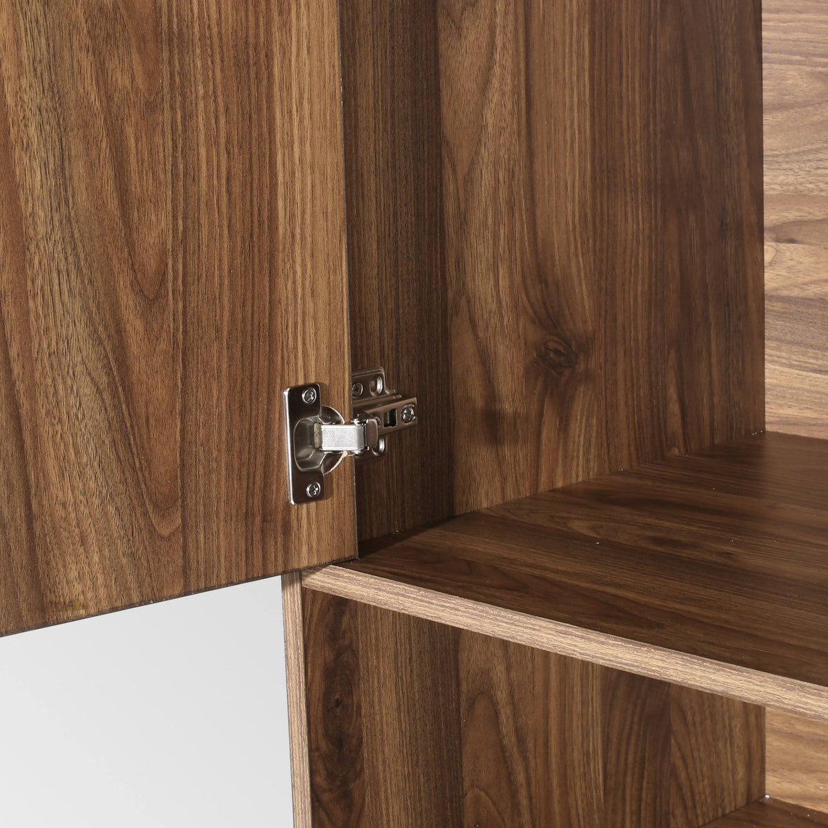 Walnut and Black Faux Wood Cube Bookcase I846