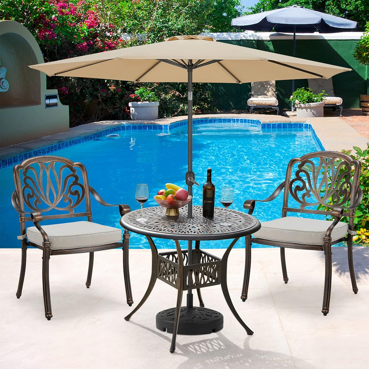 35.4 Cast Aluminum Patio Bistro Table A366848