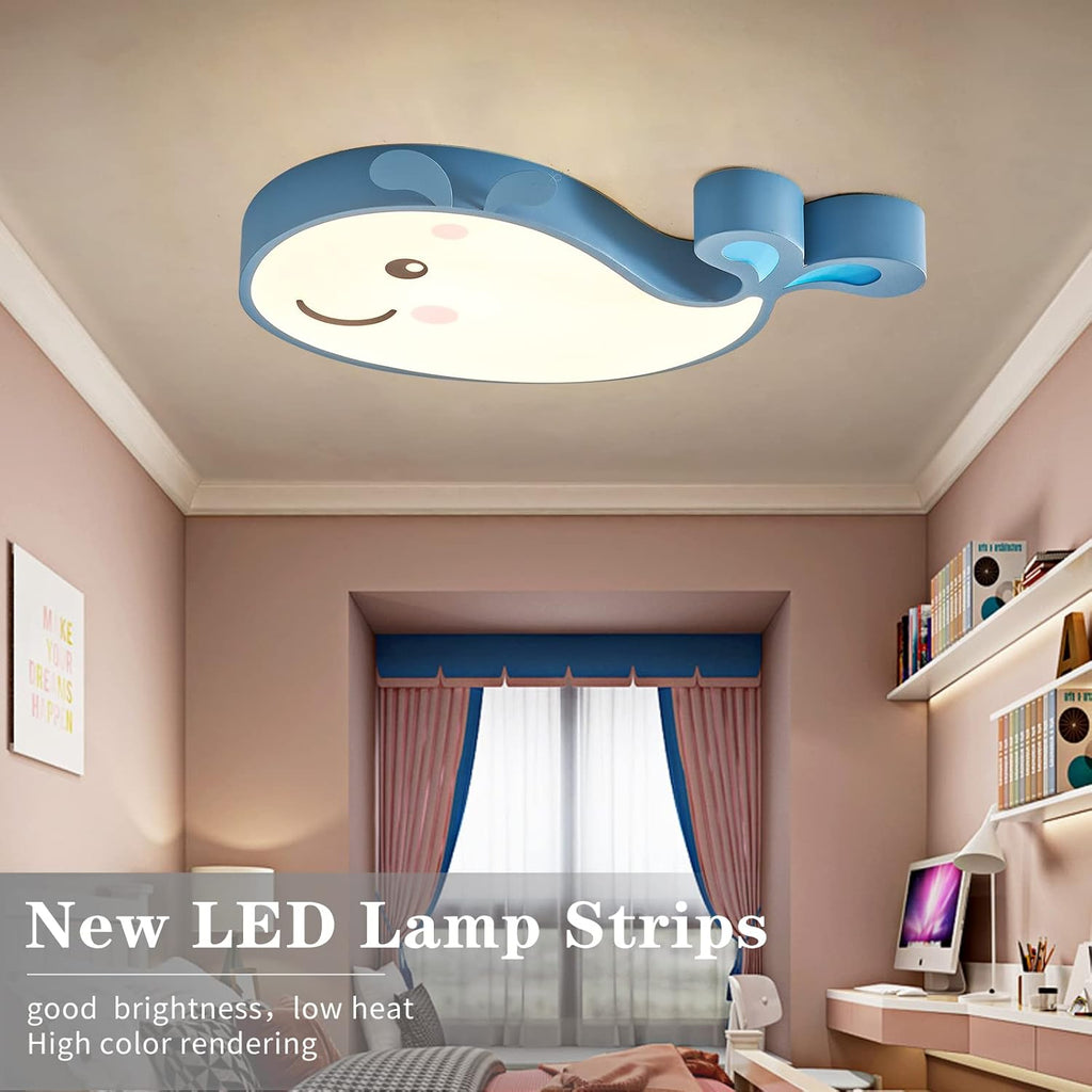 Blue Cartoon Whale Flush Mount Ceiling Light G7954