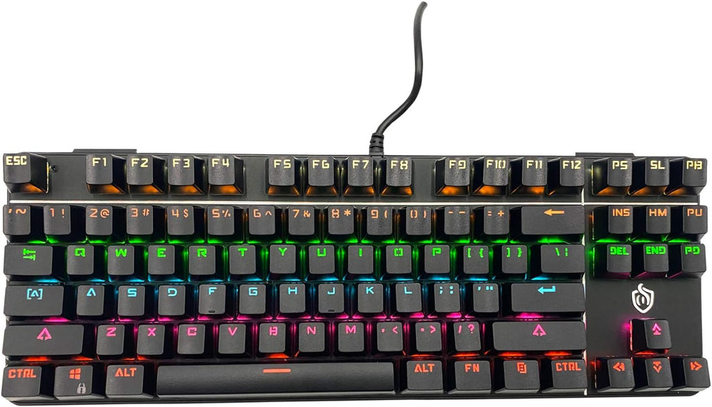 RGB Mechanical Gaming Keyboard 87Key Blue Switch LED Backlit Round Keycaps D591