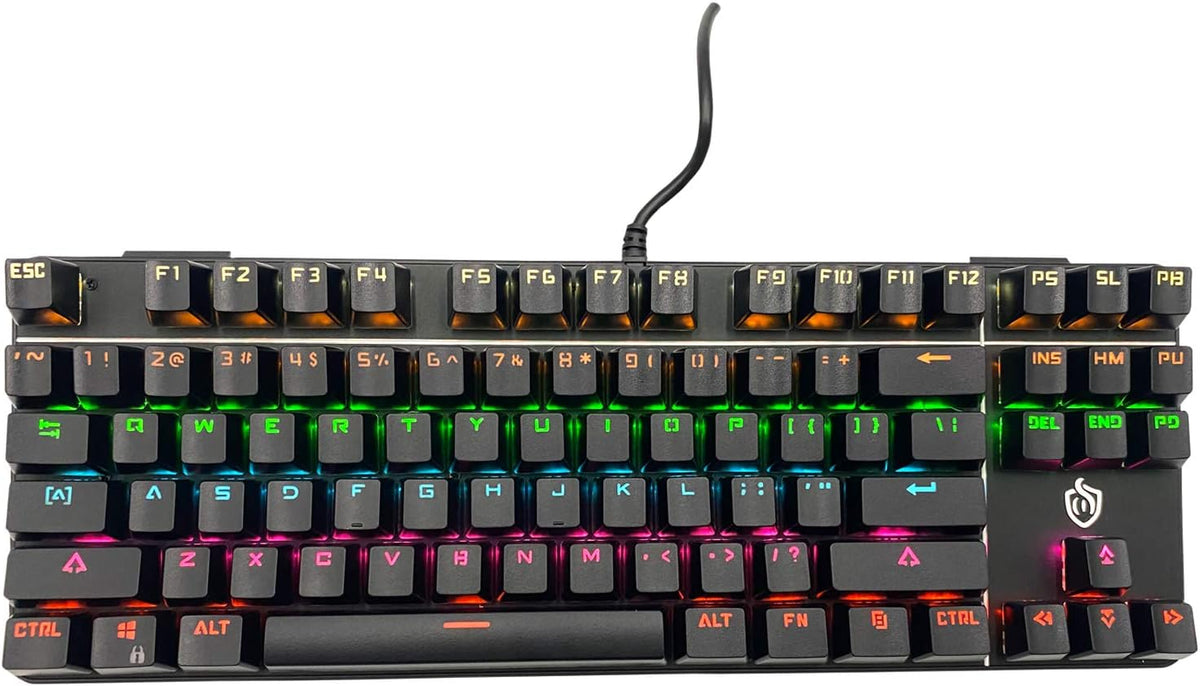 RGB Mechanical Gaming Keyboard 87Key Blue Switch LED Backlit Round Keycaps D591