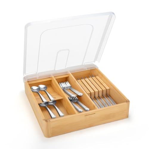 Black 5 Compartments Plastic Utensil Holder with Lid V355