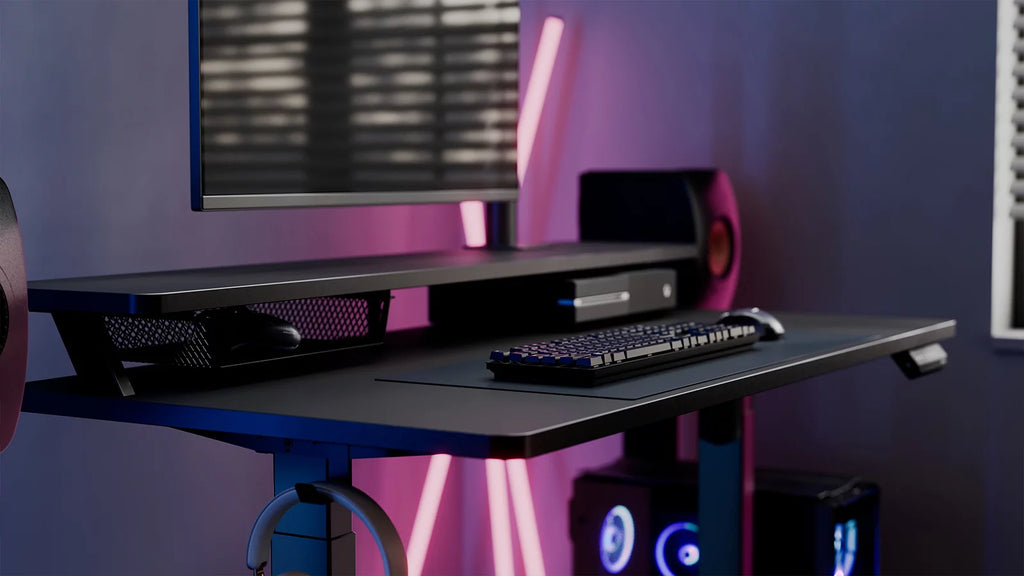 2 Tier Height Adjustable Electric Standing Desk Y649