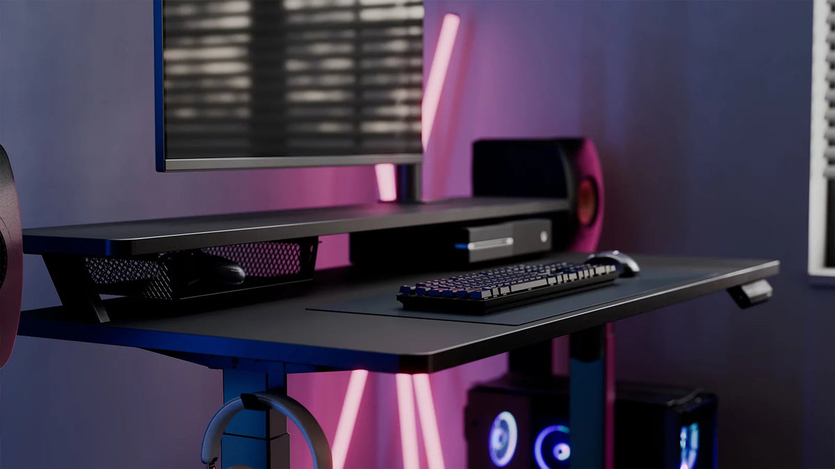 2 Tier Height Adjustable Electric Standing Desk Y649