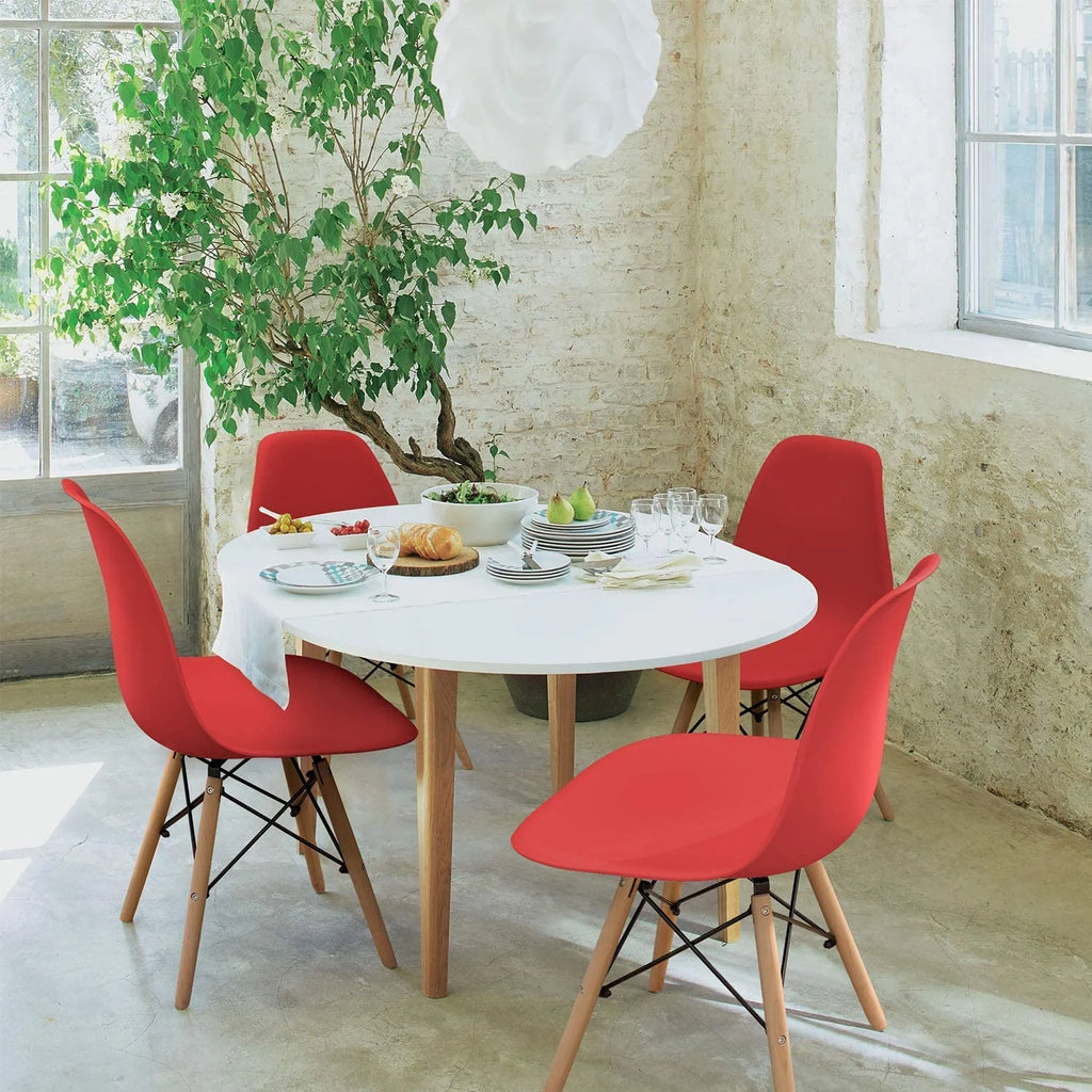 Red Plastic Dining Chair Set of 4 L9953