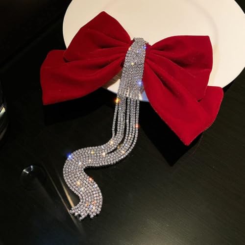 Velvet Rhinestone Bow Claw Hair Clips 2 Pack P635