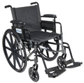 Lightweight Dual Axle Wheelchair with Adjustable Arms, Swing Away Footrests, 18x22 L541