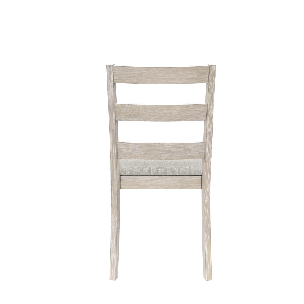 White Wood Ladder Back Dining Chair Set of 2 C671