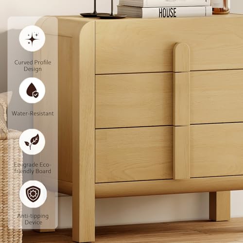 Oak 3 Drawer Wood Dresser Z5147