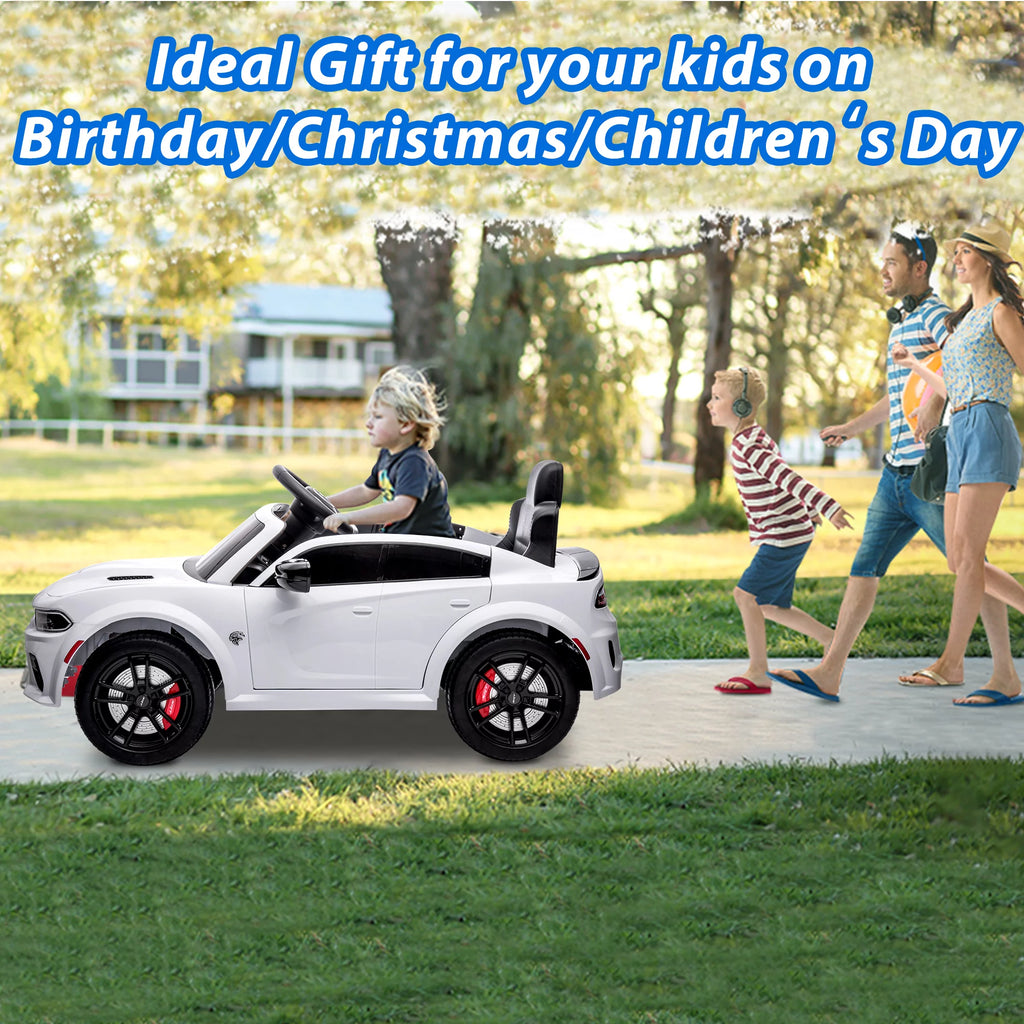 12V White Ride on Car with Remote Control F38752