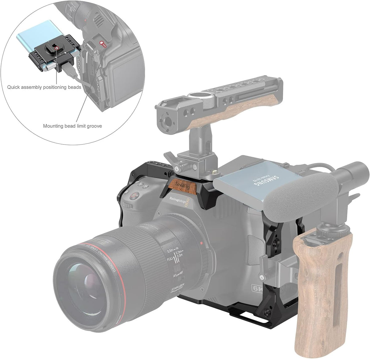 Camera Cage with NATO Rail and Cold Shoe Mount Q8500