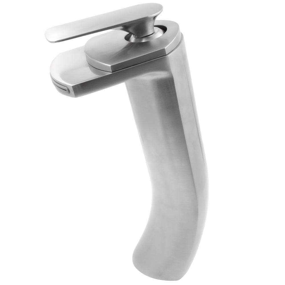 Brushed Nickel Waterfall Vessel Faucet F279