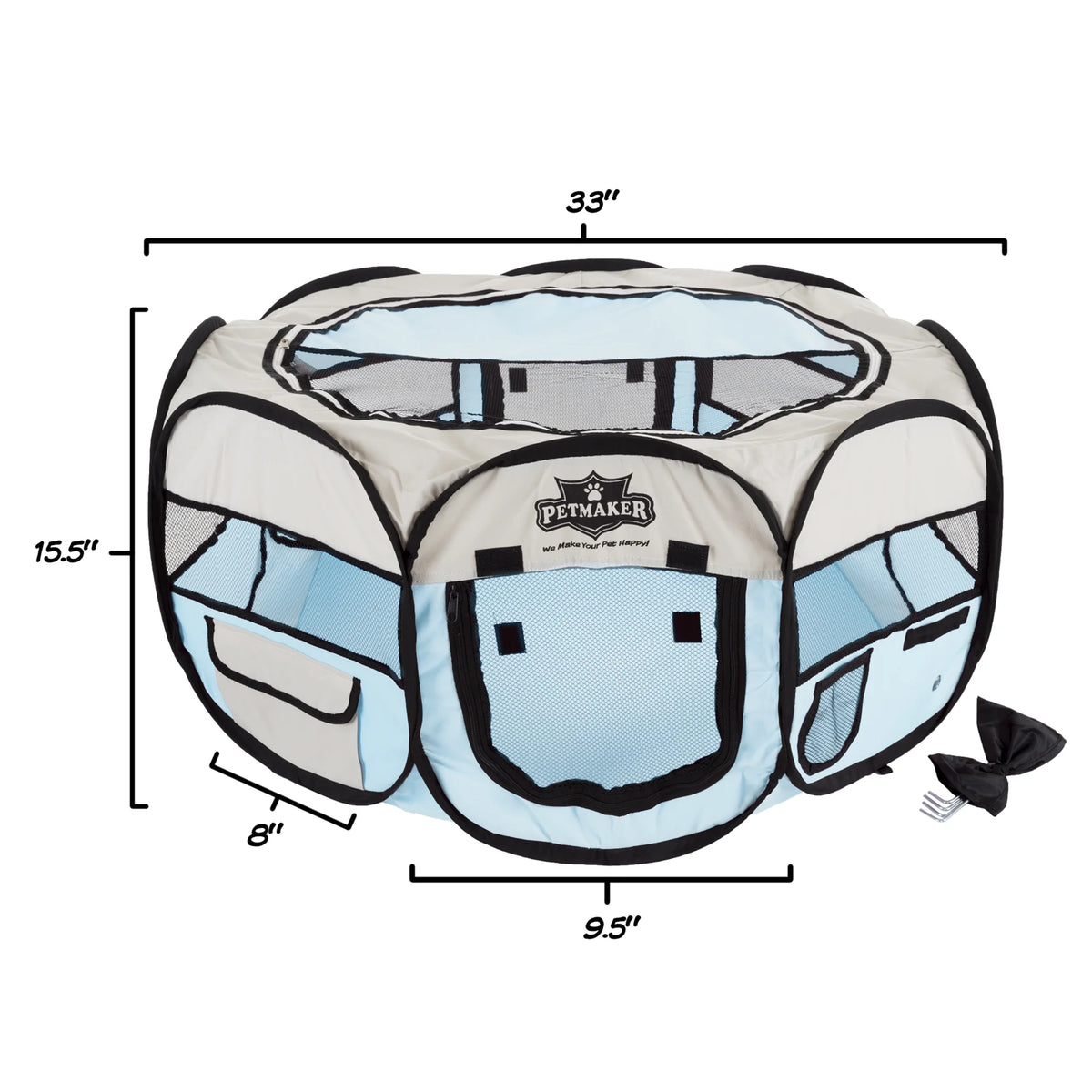 Blue Pop-Up Dog Crate with Carrying Bag W841929