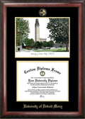 Gold Embossed Diploma Frame with Campus Images Lithograph J855