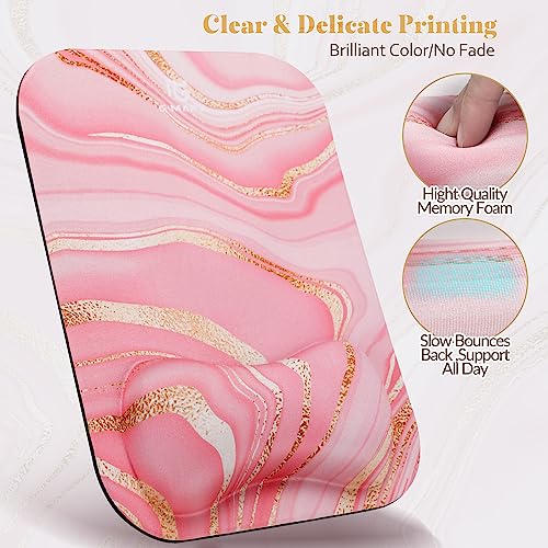 Black Golden Marble Ergonomic Mouse Pad with Wrist Support C4796