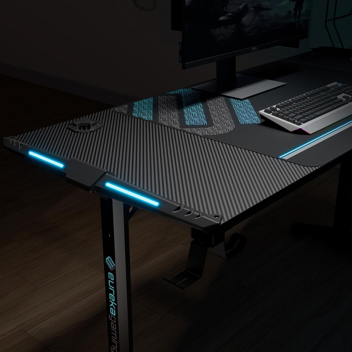 55 Inch Black Gaming Desk with USB Ports Z207621