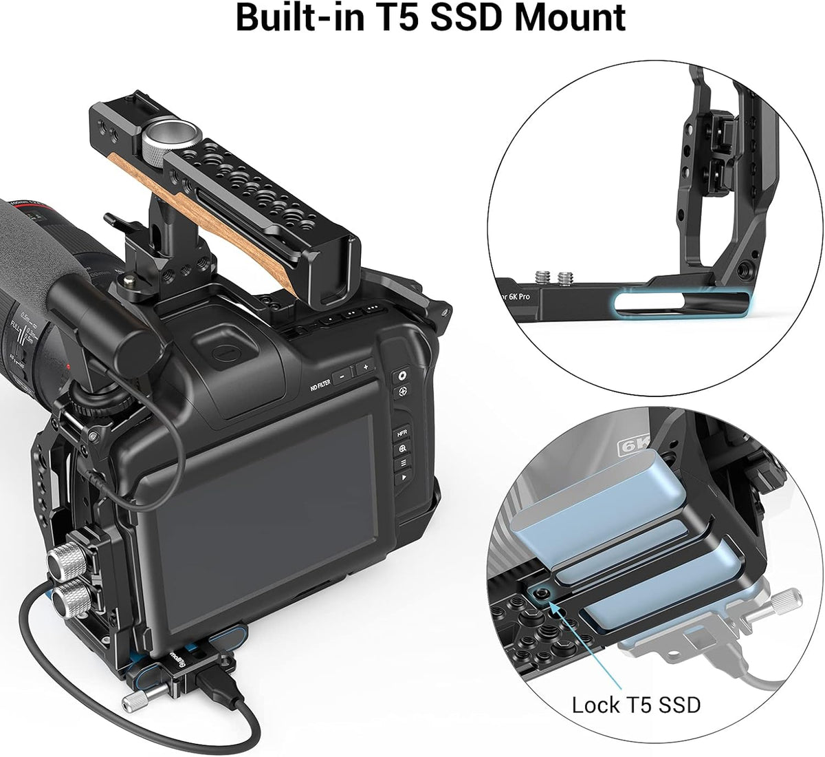 Camera Cage with NATO Rail and Cold Shoe Mount Q8500