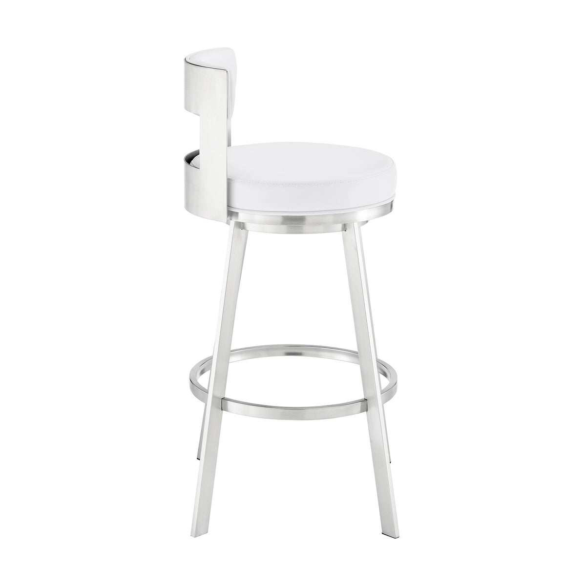 Swivel Faux Leather/Metal Counter Stool in Black/Chrome U5139