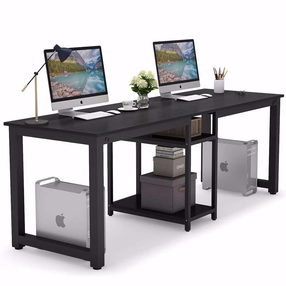 78 Extra Large Two Person Computer Desk with Shelf R88186