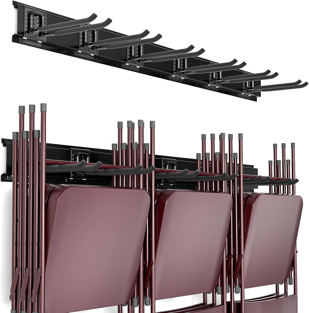 Heavy Duty Garage Storage Tool Organizer Wall Mount Rack with 6 Long Hooks, 48 Inch, Pack of 2 U464894