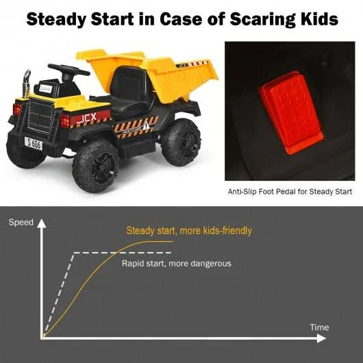12V Battery Kids Ride on Dump Truck with Electric Bucket U67343