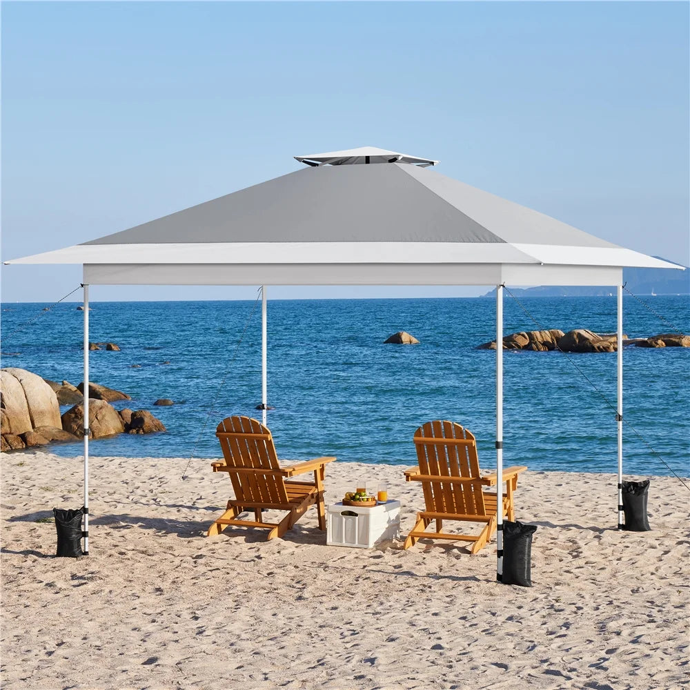 13 x 13 ft Pop-Up Canopy with Overhang and Rolling Storage Bag B460