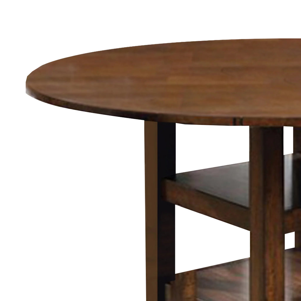 Brown Round Counter Height Wooden Table Z42230