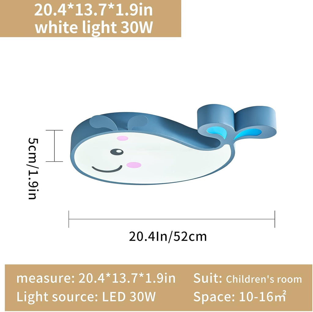 Blue Cartoon Whale Flush Mount Ceiling Light G7954