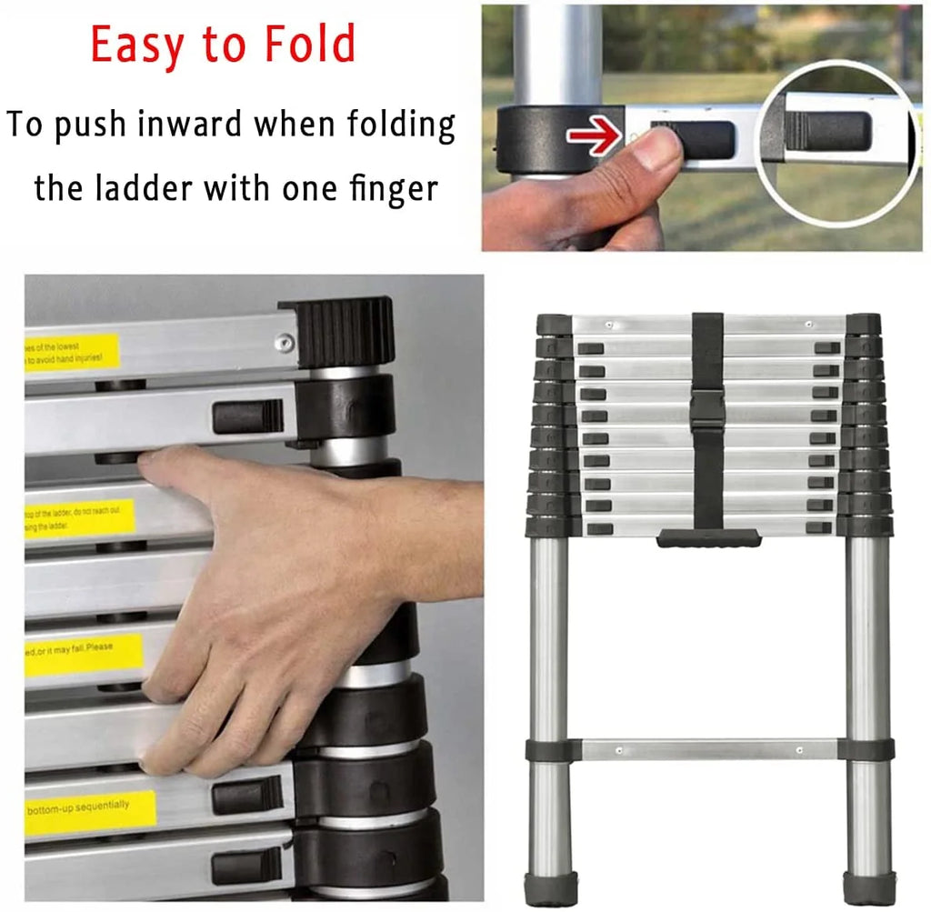 Stainless Steel 11 Step Telescopic Extension Ladder I52334